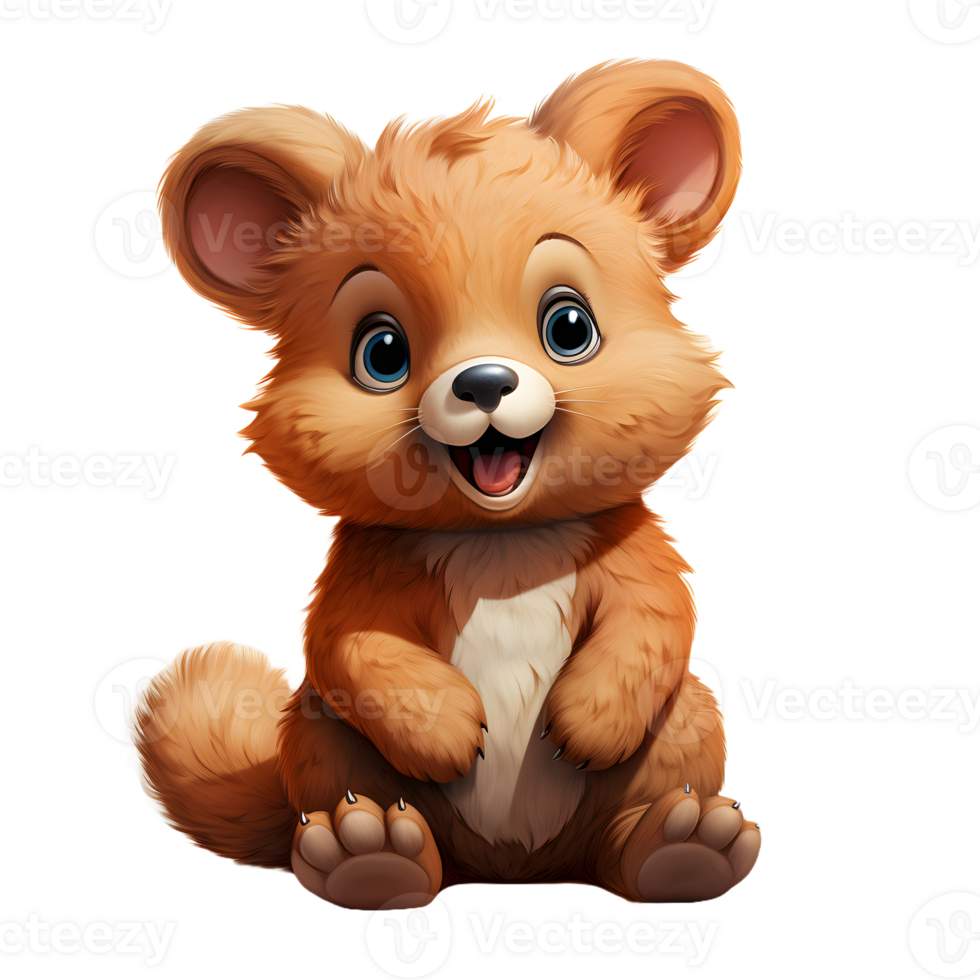 AI generated Cute Quokka Cartoon Illustration Isolated on Transparent Background. Generative Ai png