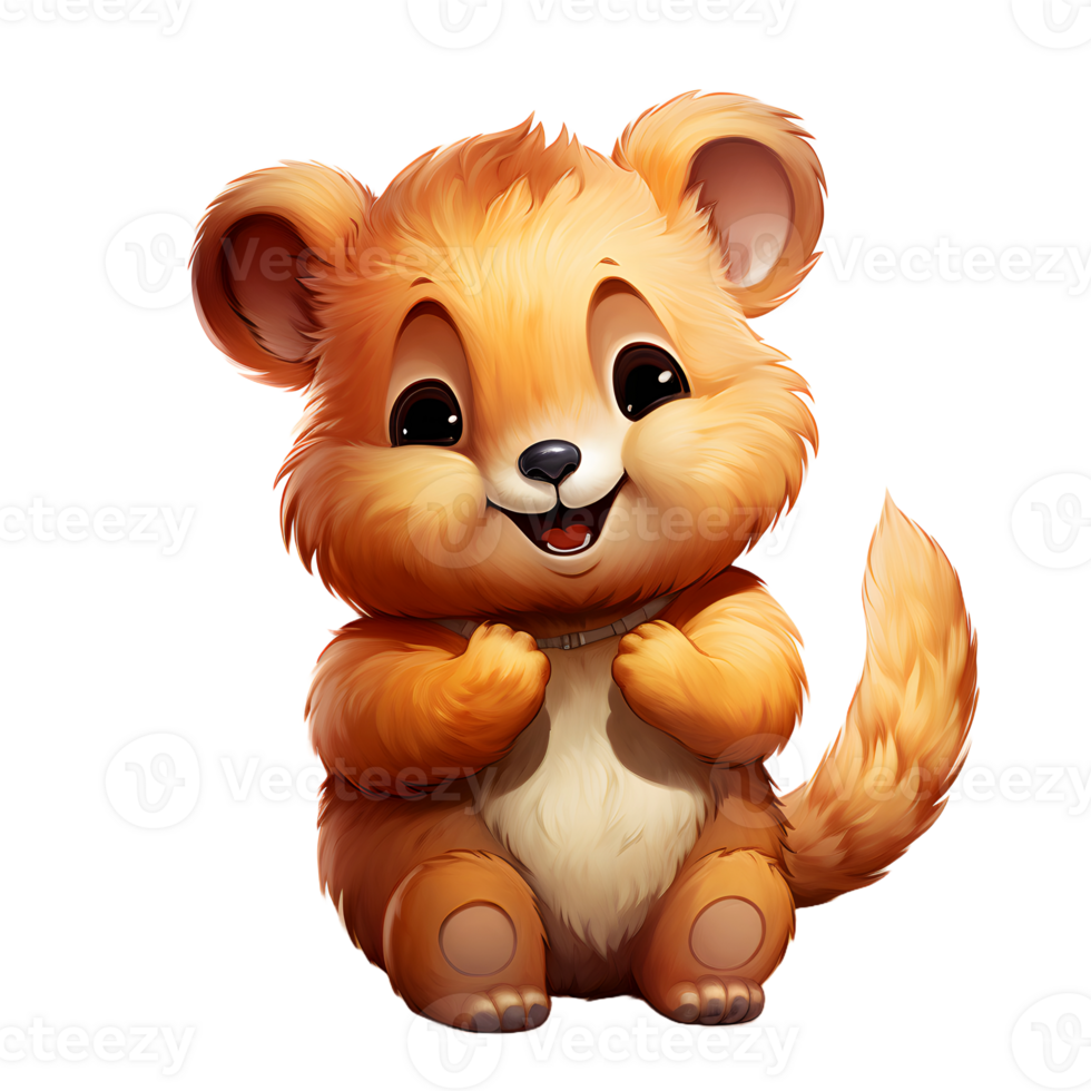 AI generated Cute Quokka Cartoon Illustration Isolated on Transparent Background. Generative Ai png