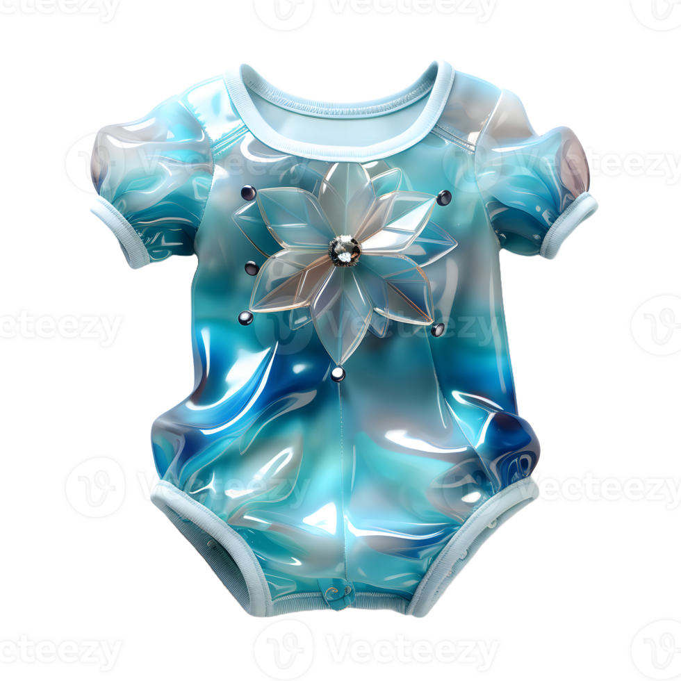 AI generated Colorful Holographic Baby Clothes Isolated on Transparent Background. Iridescent Baby Dress, Generative Ai png