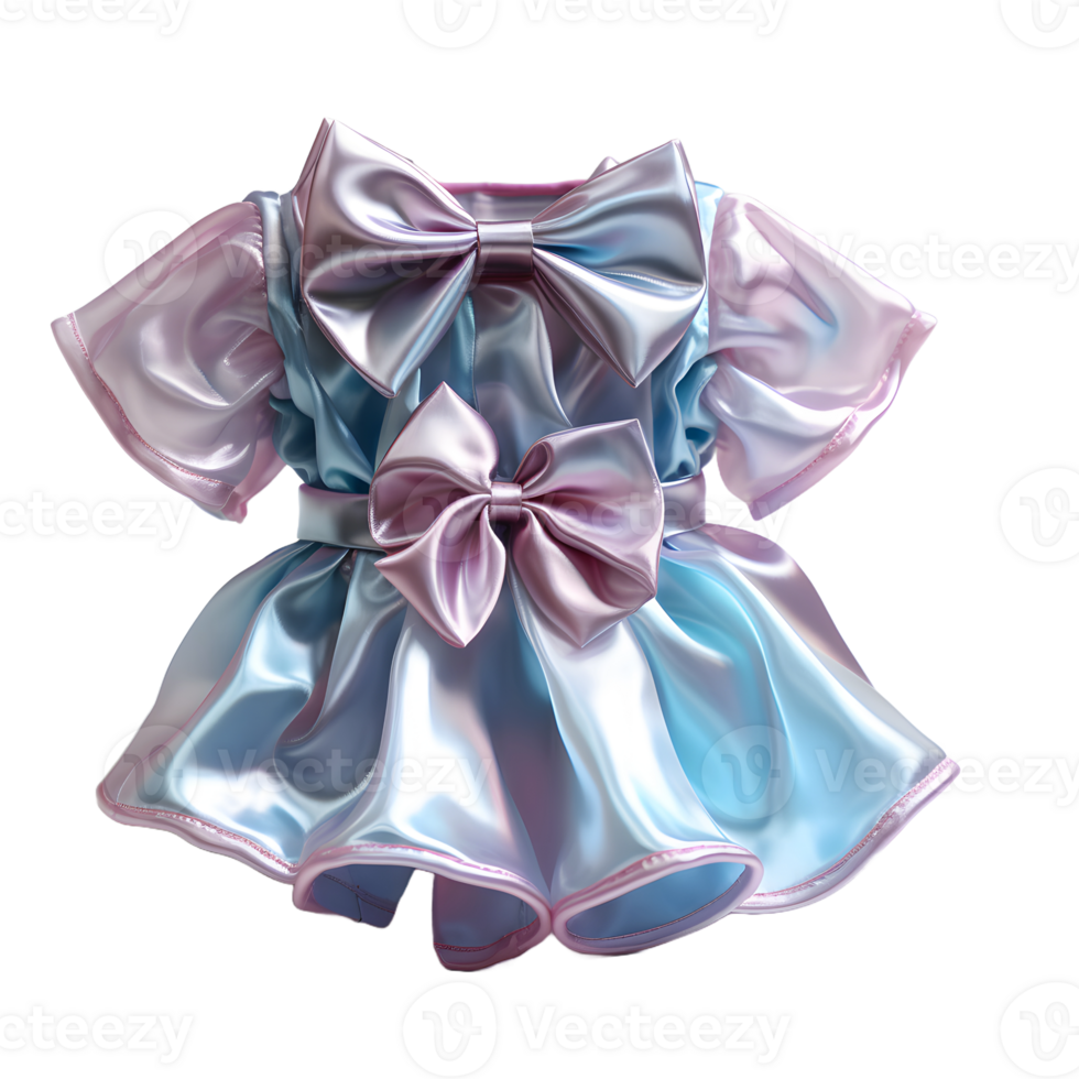 ai généré coloré holographique bébé vêtements isolé sur transparent Contexte. iridescent bébé robe, génératif ai png