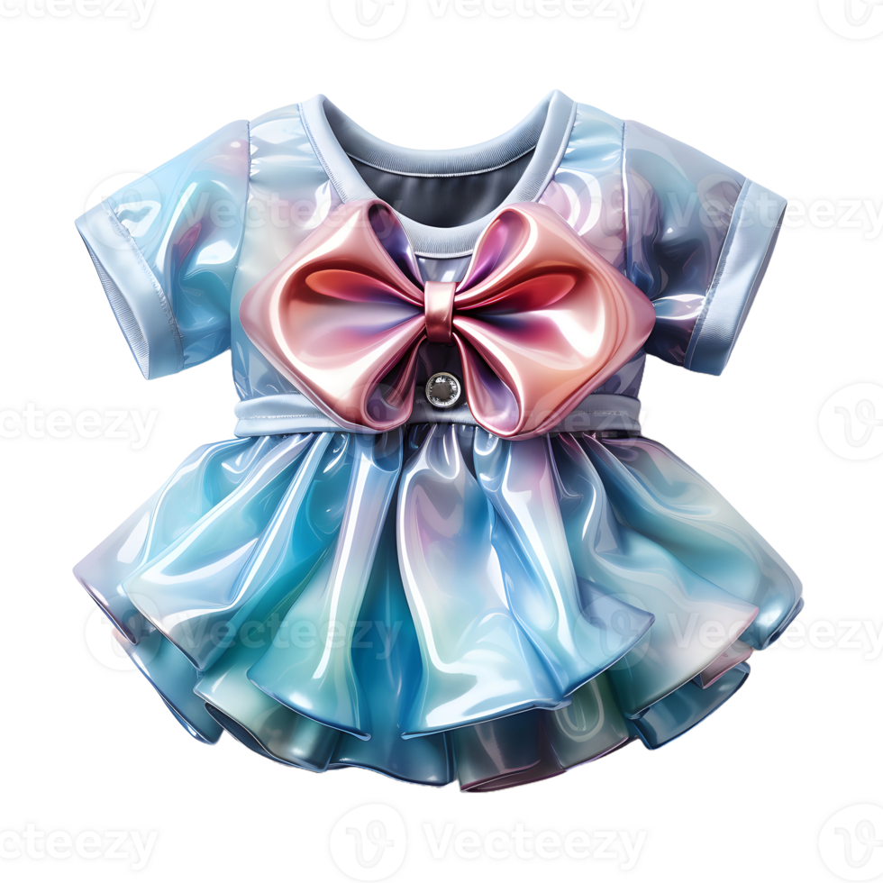 ai gerado colorida holográfico bebê roupas isolado em transparente fundo. iridescente bebê vestir, generativo ai png