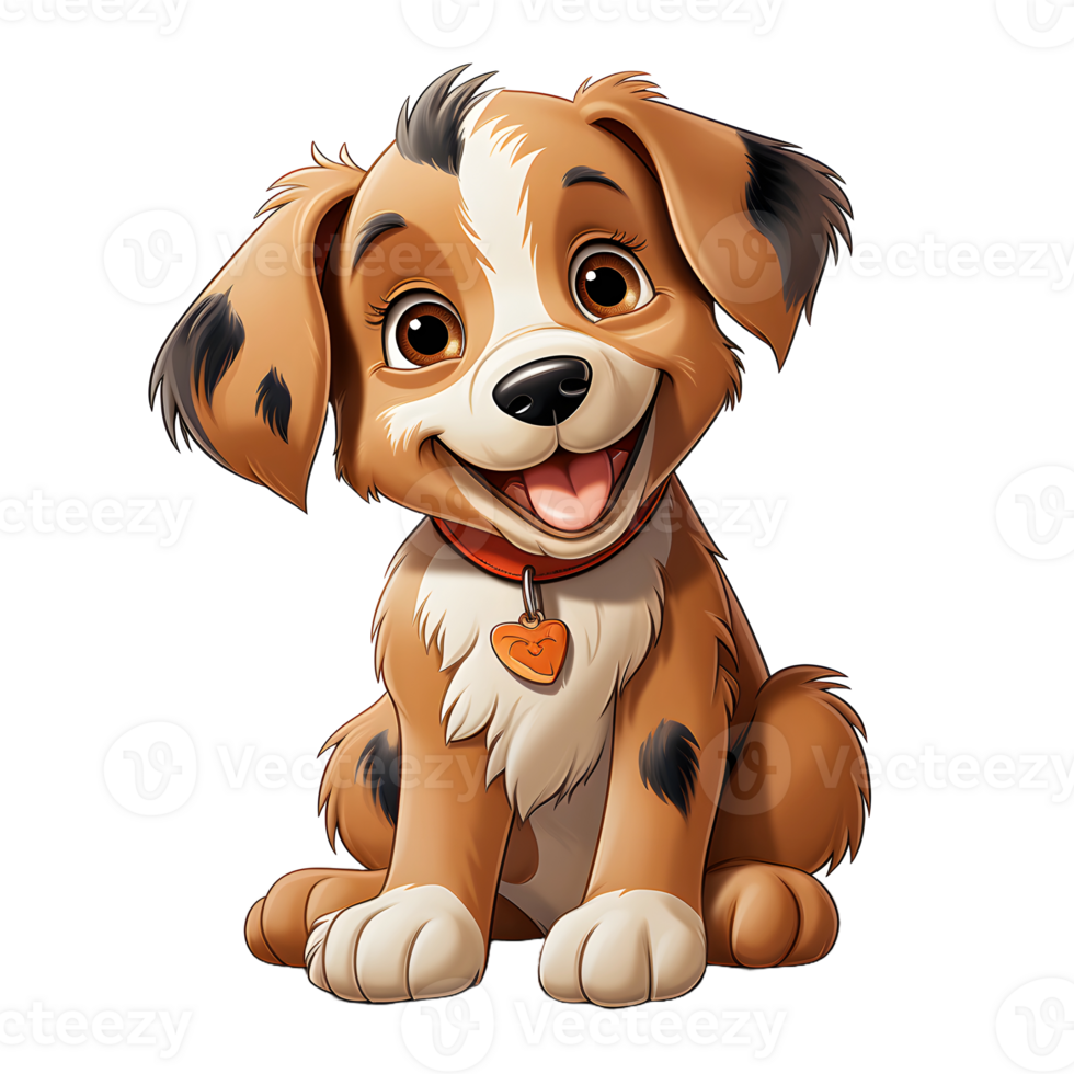 AI generated Cute Dog Lying on a Pillow Isolated on Transparent Background. Cartoon Dog Illustration. Generative Ai png