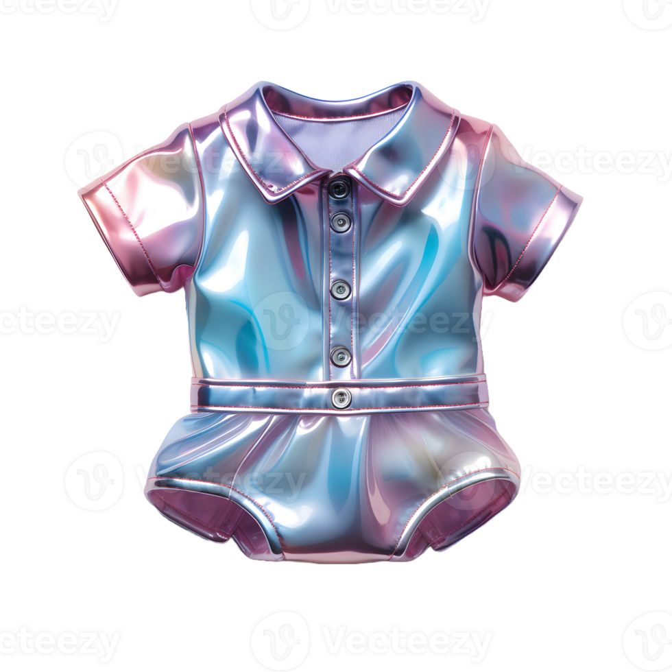 ai generiert bunt holographisch Baby Kleider isoliert auf transparent Hintergrund. irisierend Baby Kleid, generativ ai png