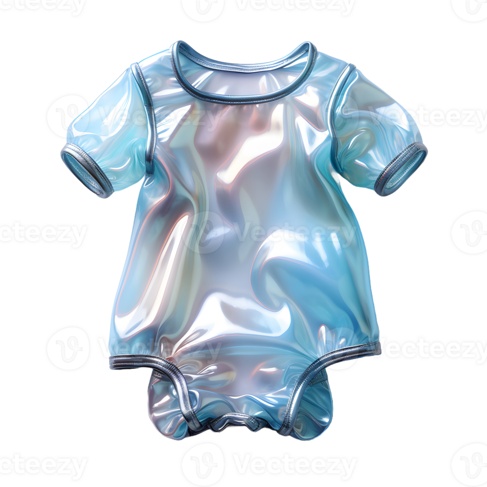 AI generated Colorful Holographic Baby Clothes Isolated on Transparent Background. Iridescent Baby Dress, Generative Ai png