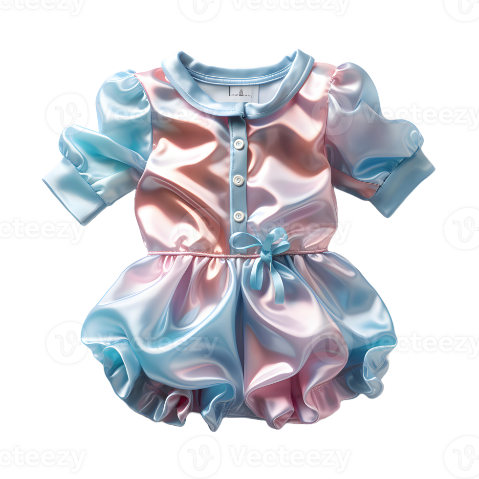 ai généré coloré holographique bébé vêtements isolé sur transparent Contexte. iridescent bébé robe, génératif ai png