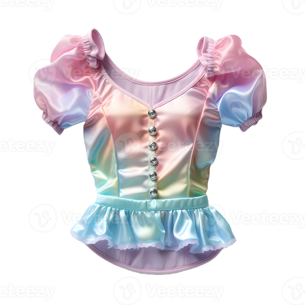AI generated Colorful Holographic Baby Clothes Isolated on Transparent Background. Iridescent Baby Dress, Generative Ai png
