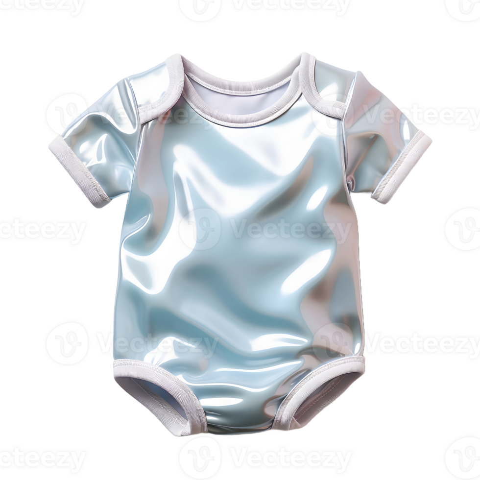 ai généré coloré holographique bébé vêtements isolé sur transparent Contexte. iridescent bébé robe, génératif ai png