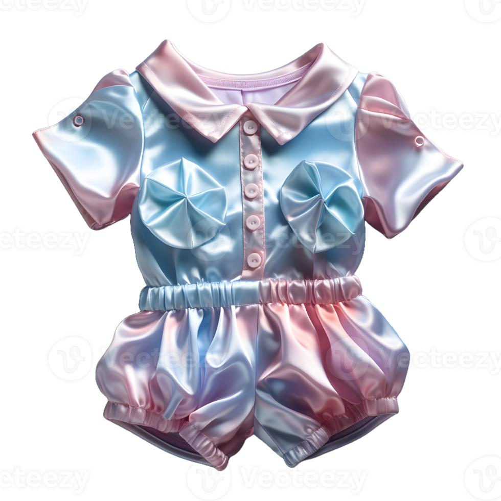 AI generated Colorful Holographic Baby Clothes Isolated on Transparent Background. Iridescent Baby Dress, Generative Ai png