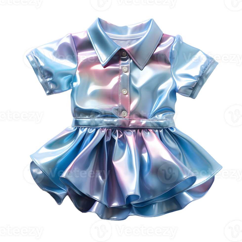 ai generiert bunt holographisch Baby Kleider isoliert auf transparent Hintergrund. irisierend Baby Kleid, generativ ai png