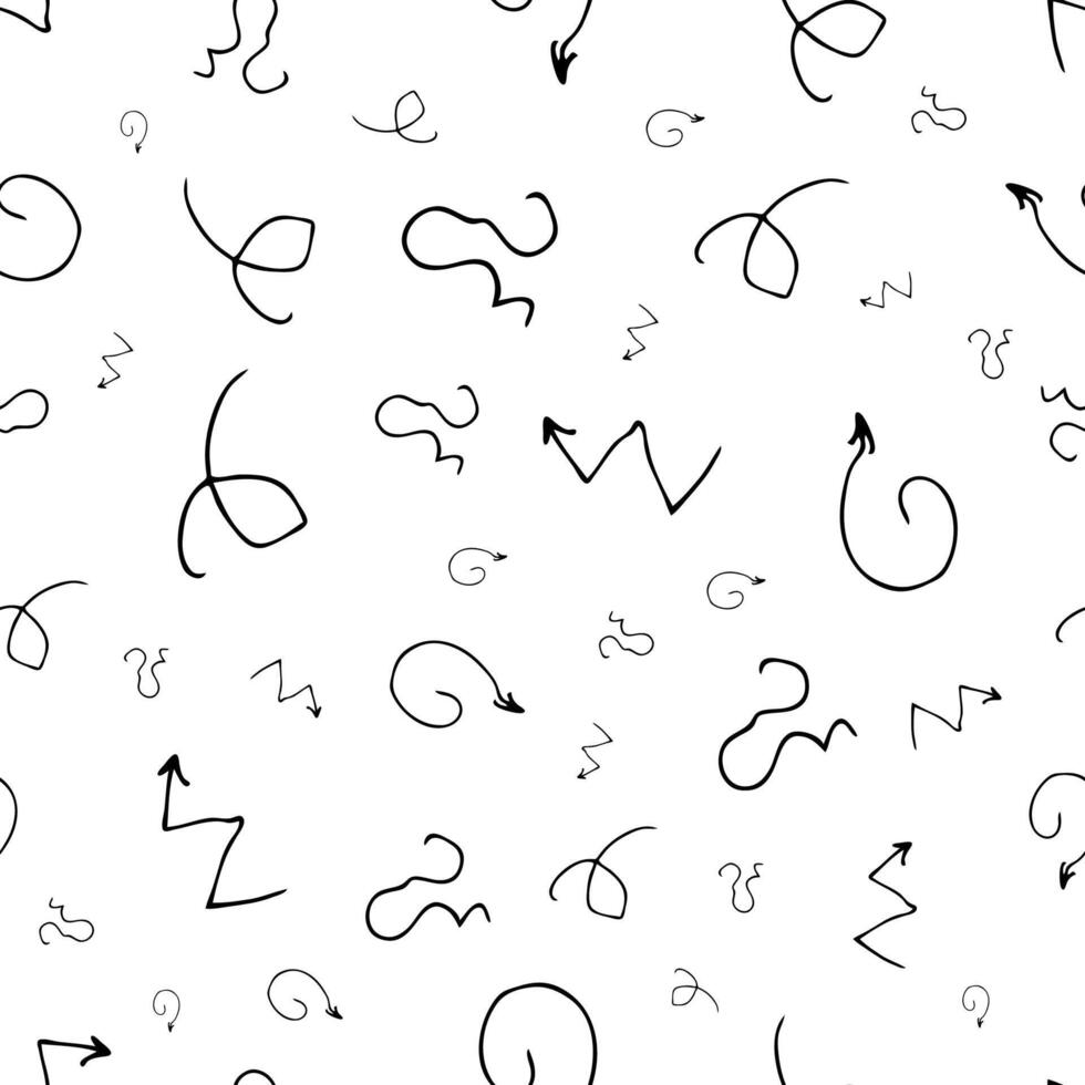 Seamless pattern with black pencil brushstrokes vector