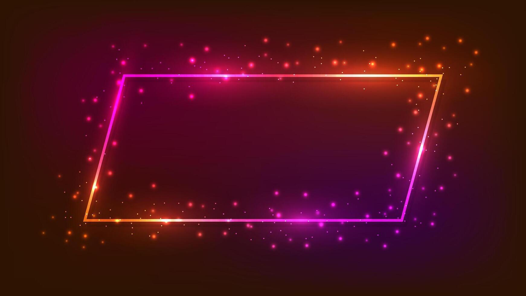 Neon frame with shining effects vector