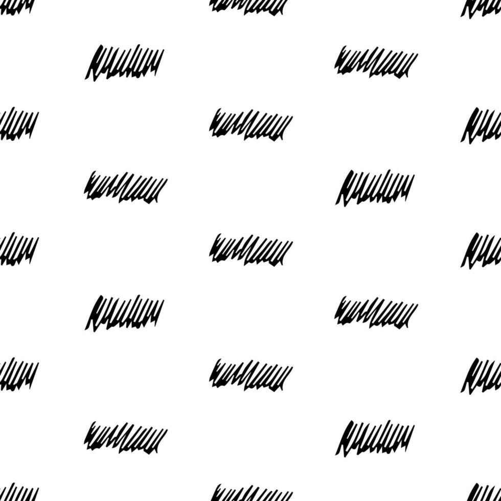 Seamless pattern with black pencil brushstrokes vector