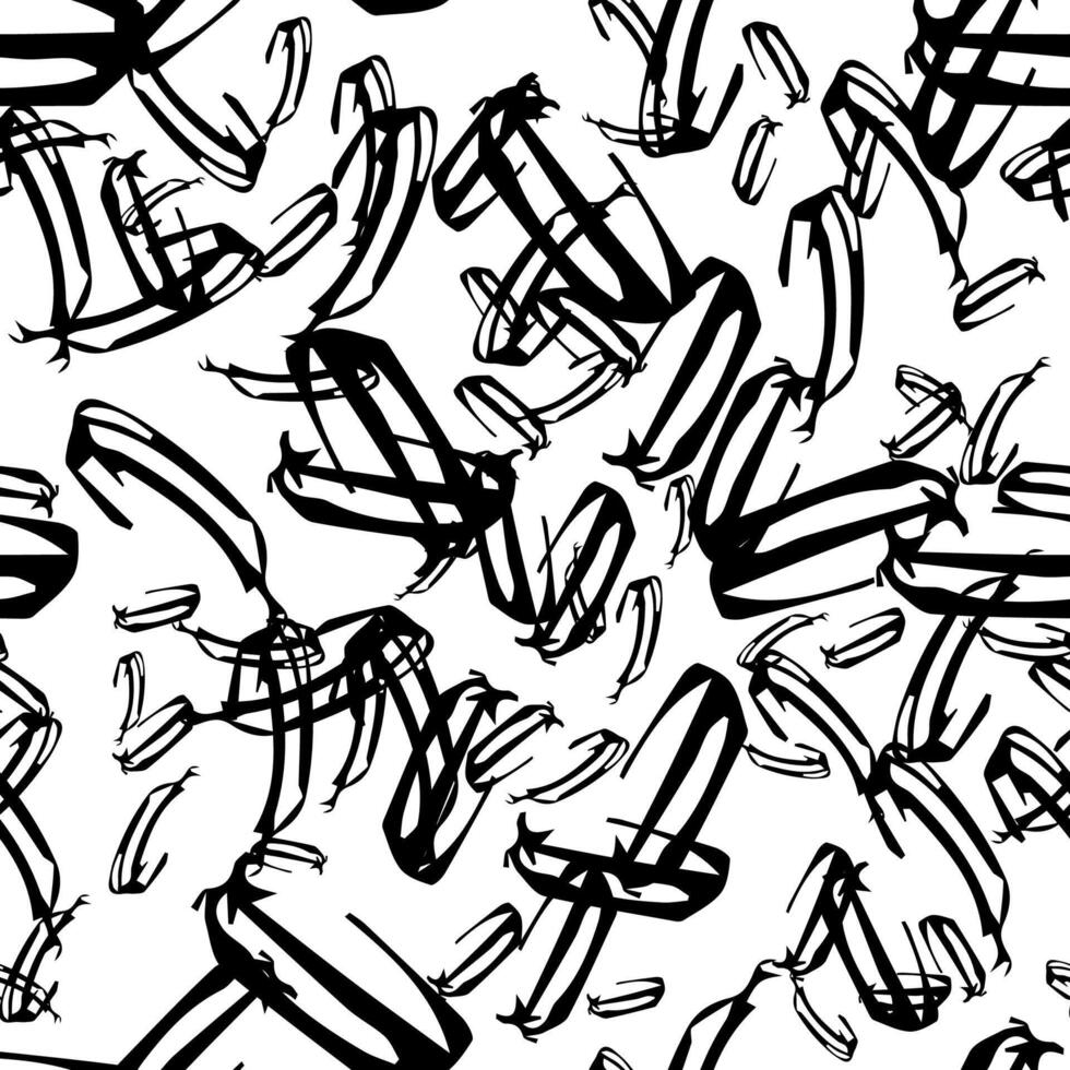 Seamless pattern with sketch squiggle vector