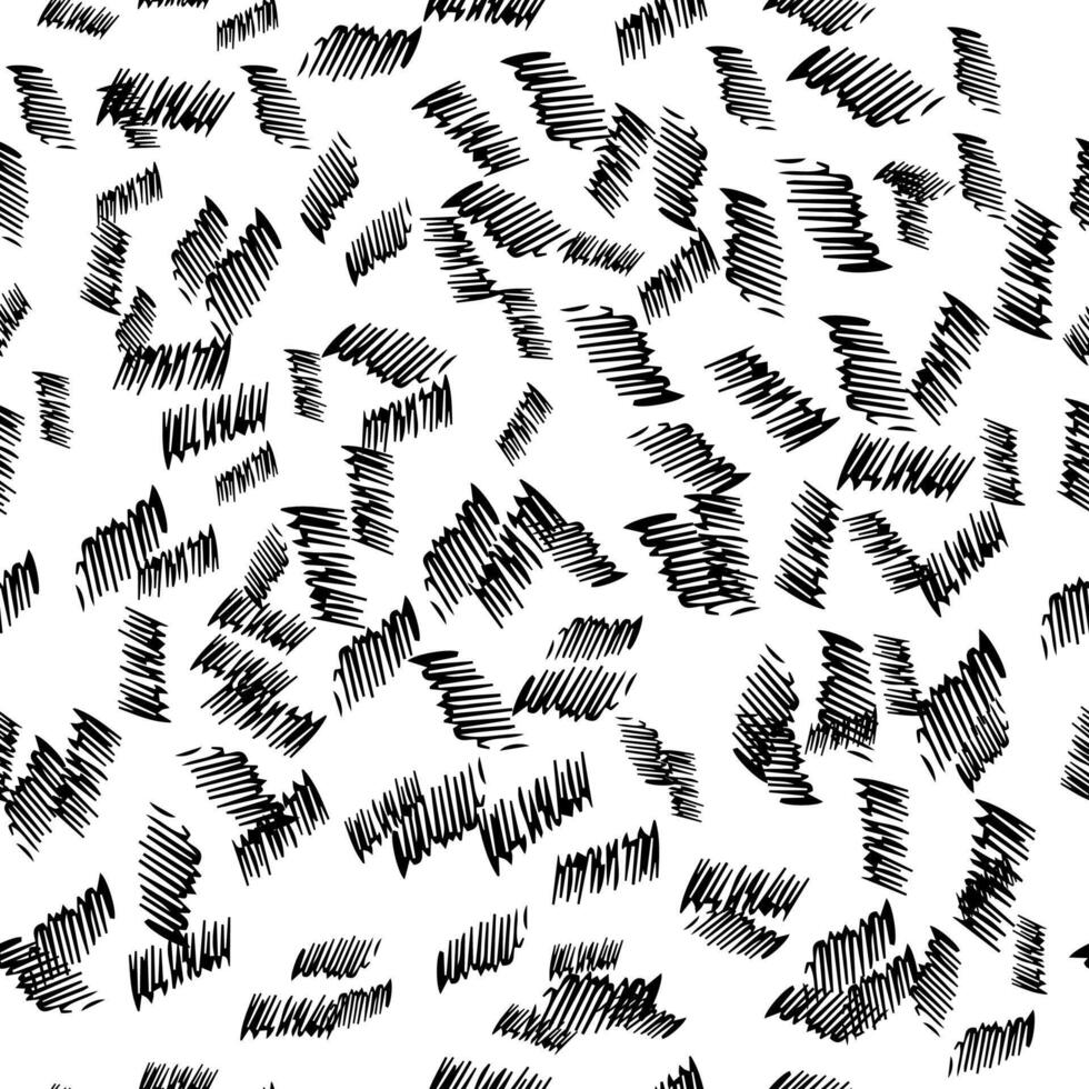 Seamless pattern with black pencil brushstrokes vector