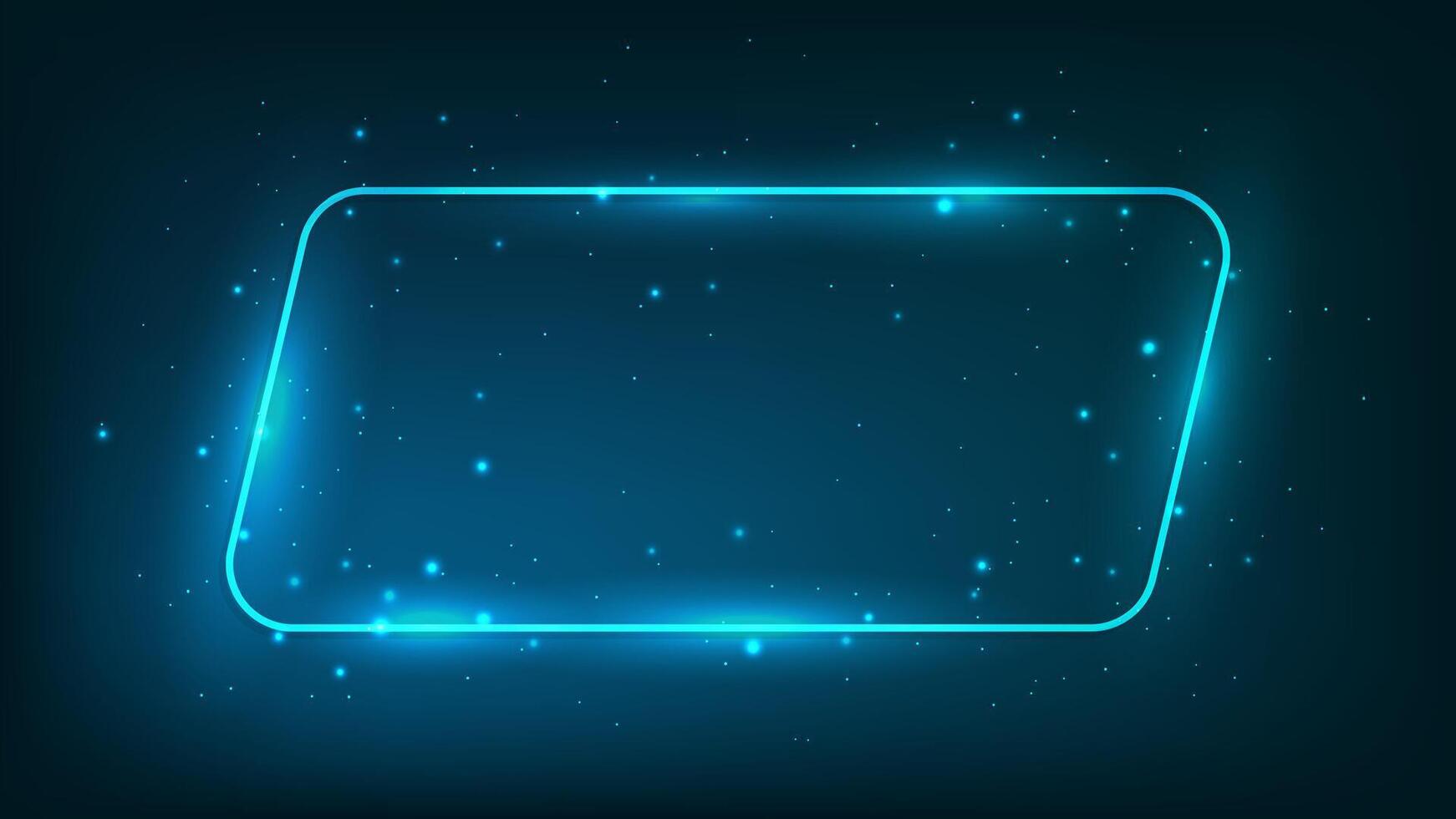 Neon frame with shining effects and sparkles vector