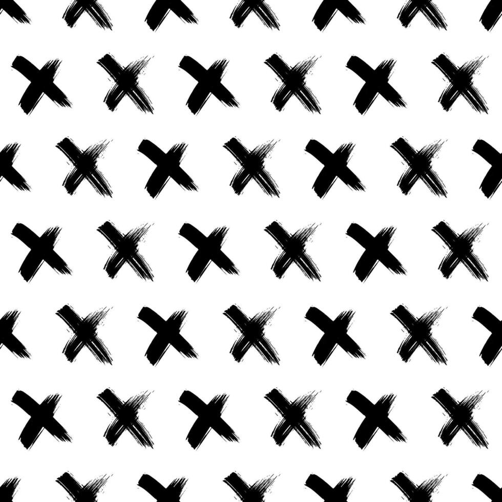 Seamless pattern with hand drawn cross symbols vector