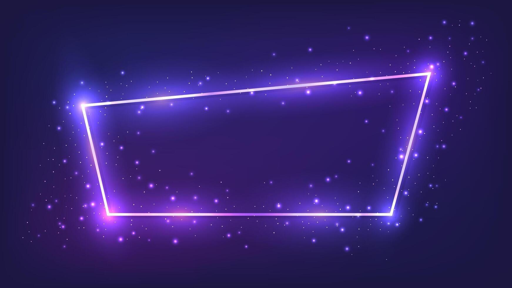 Neon frame with shining effects vector