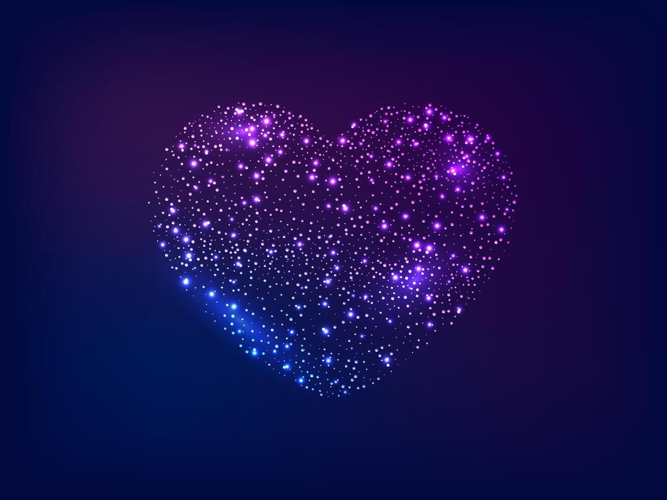 Neon heart on dark background vector