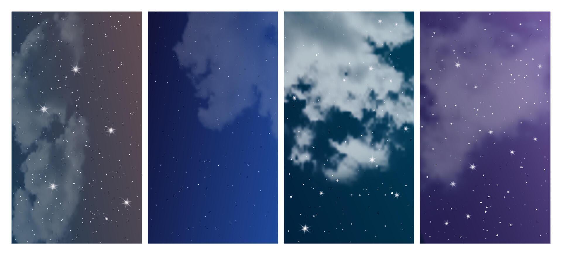 Night sky with many stars vector