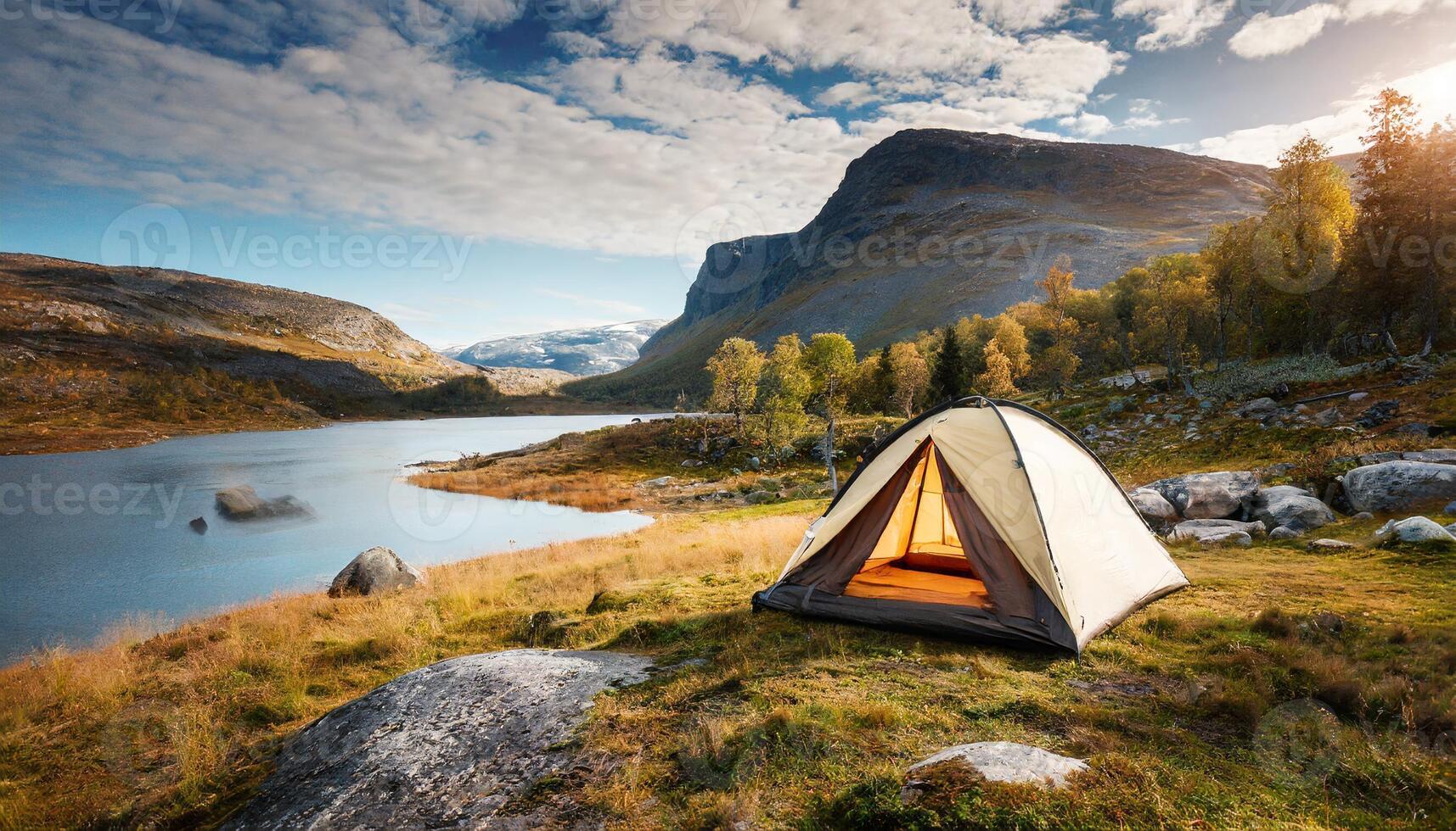 ai generado asombroso escandinavo naturaleza paisaje foto