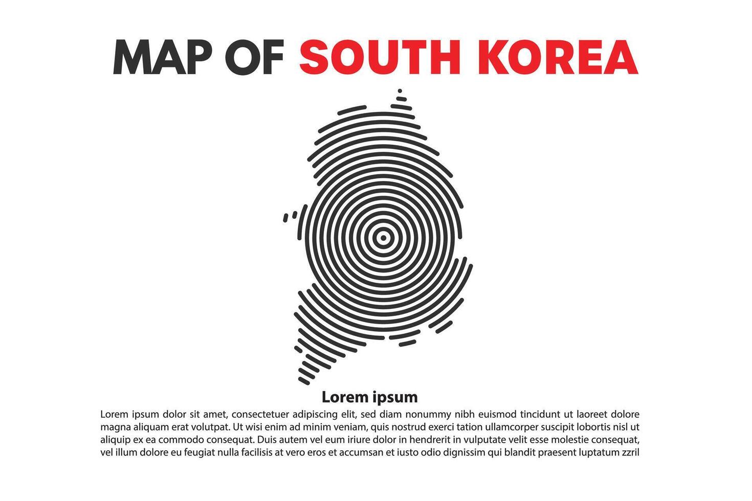 espiral mapa de sur Corea país vector plano diseño ilustración. adecuado para contenido elemento o antecedentes moderno