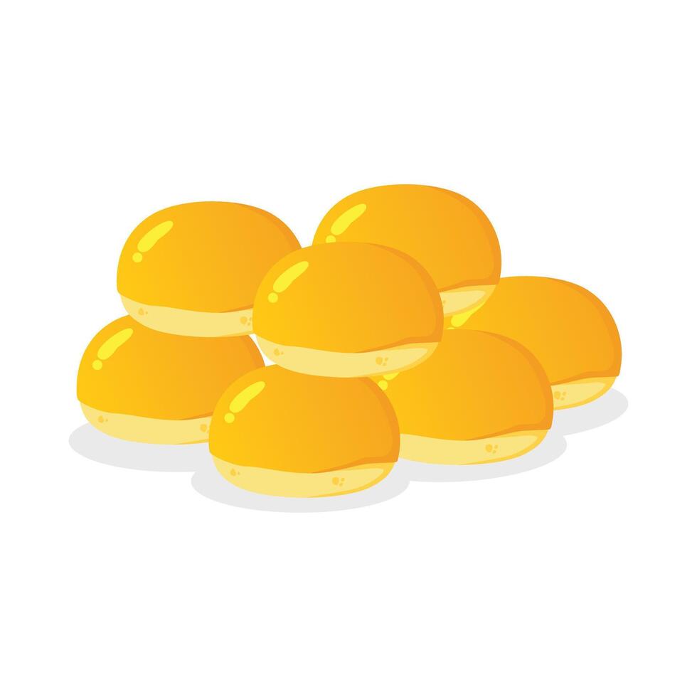 Bunch of Pineapple cookie cake or Nastar Indonesian traditional cuisine vector design flat illustration asset free editable isolated