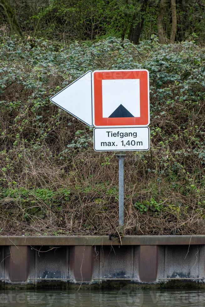 traffic sign for ships on a canal in germany photo