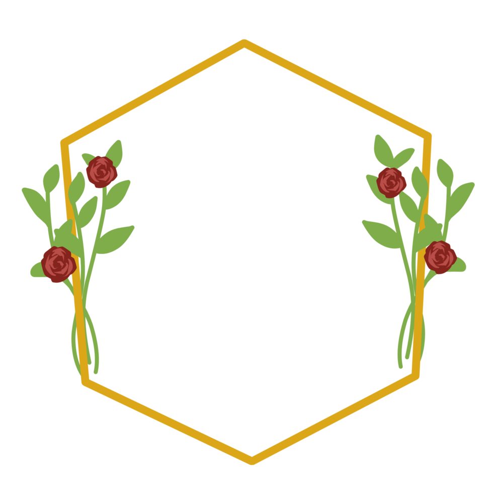Botanical golden frame png