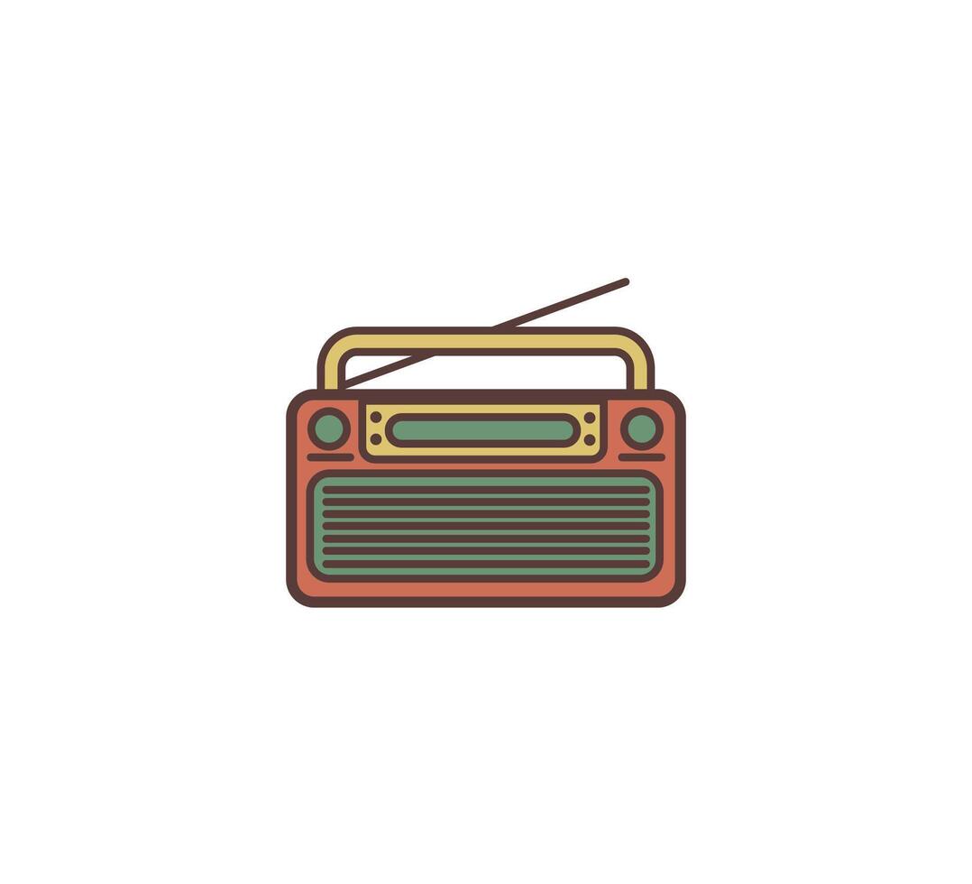 radio retro icono vector diseño