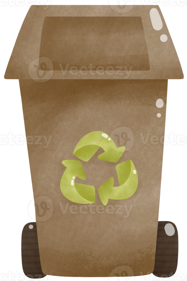 Recycle symbol on trash bin png