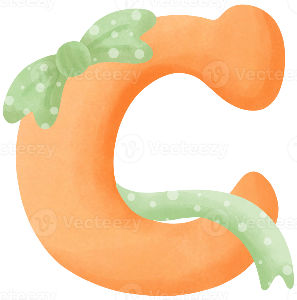 Ribbon with Alphabet C png