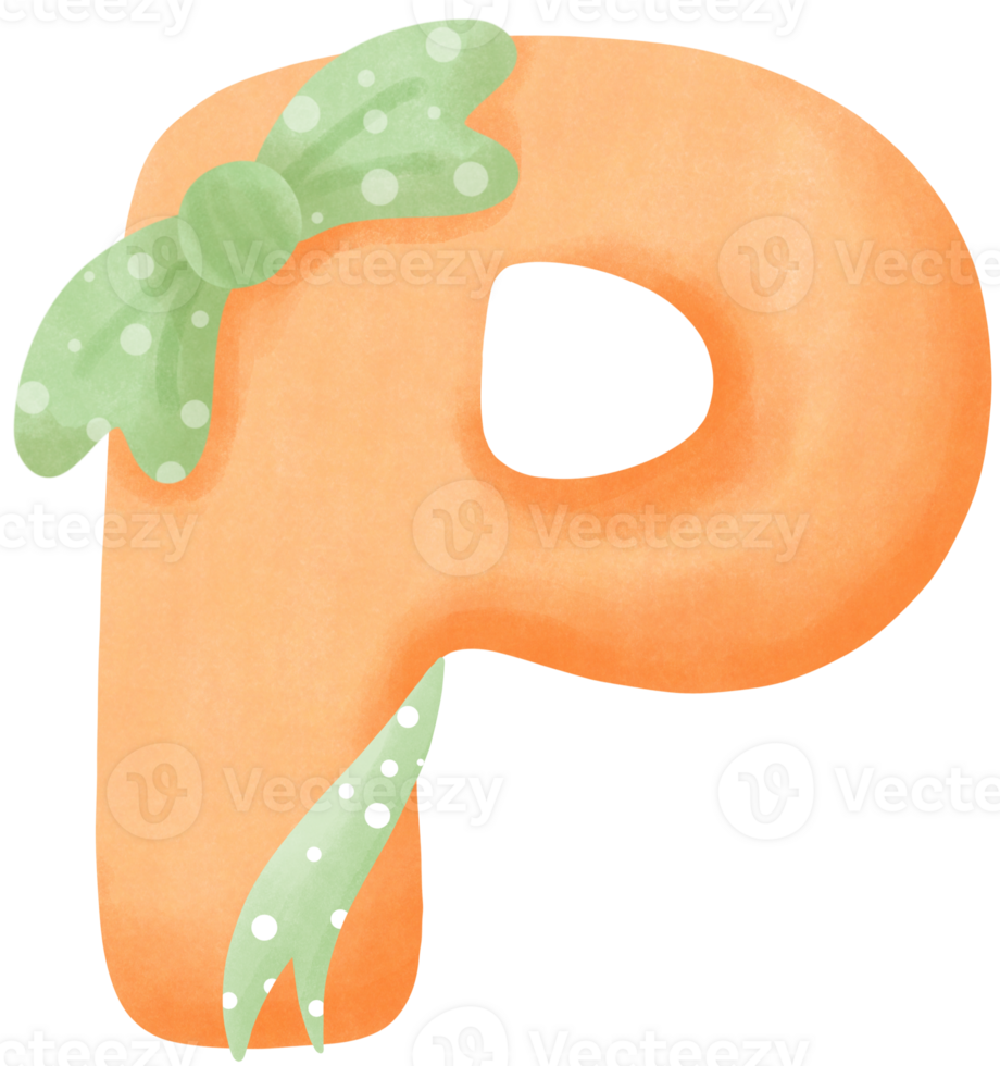 Ribbon with Alphabet letter P png