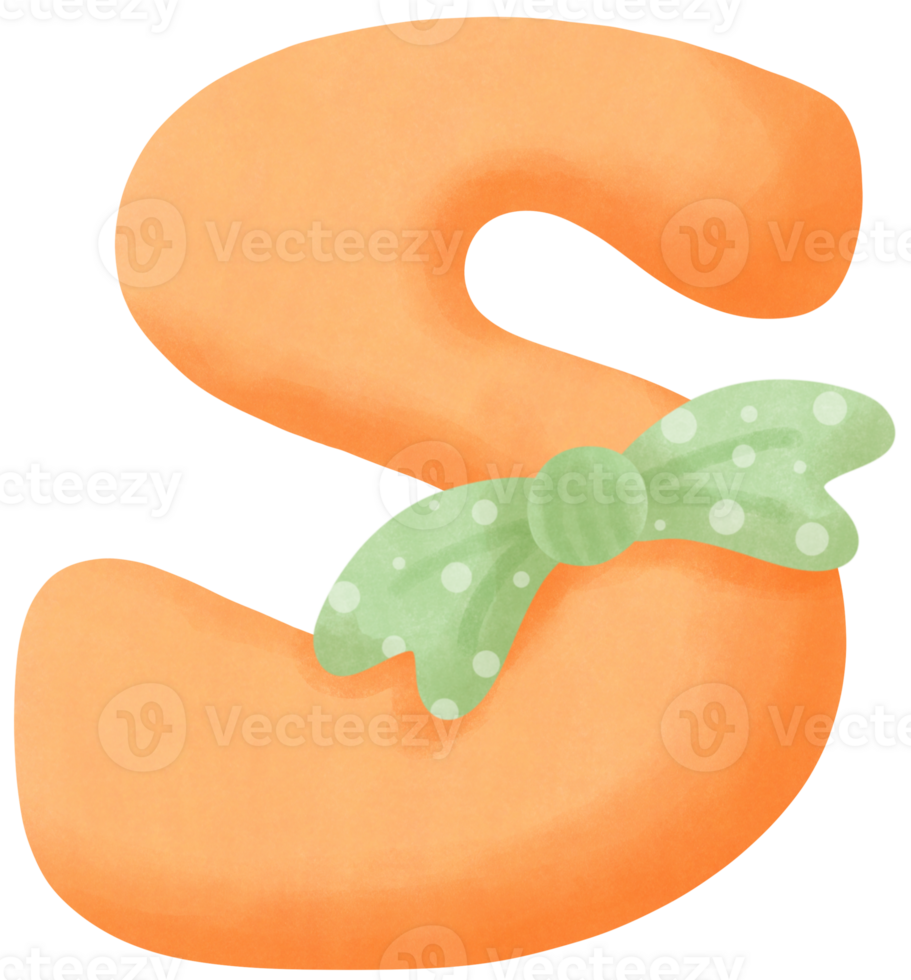 Ribbon with Alphabet letter S png
