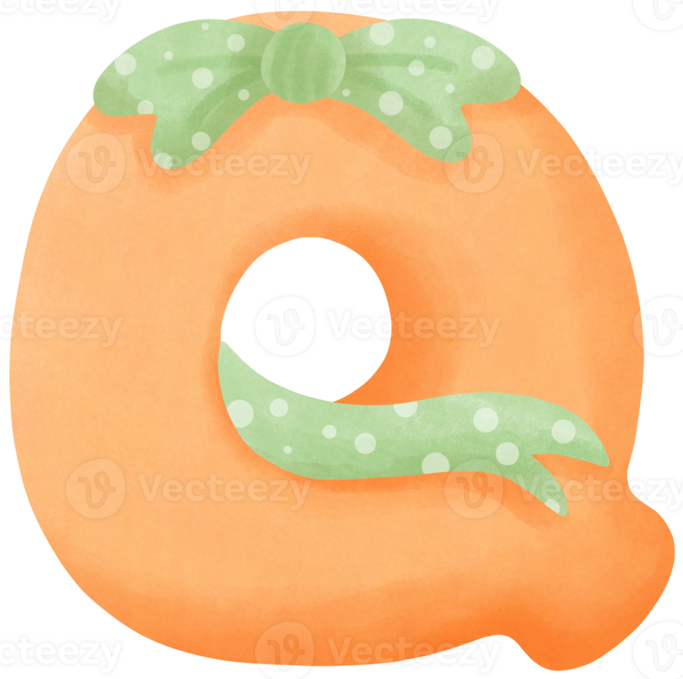Ribbon with Alphabet letter Q png