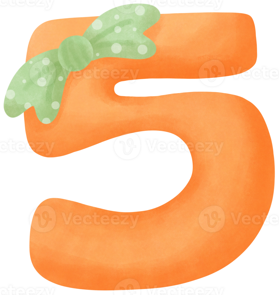 Ribbon with Number 5 png