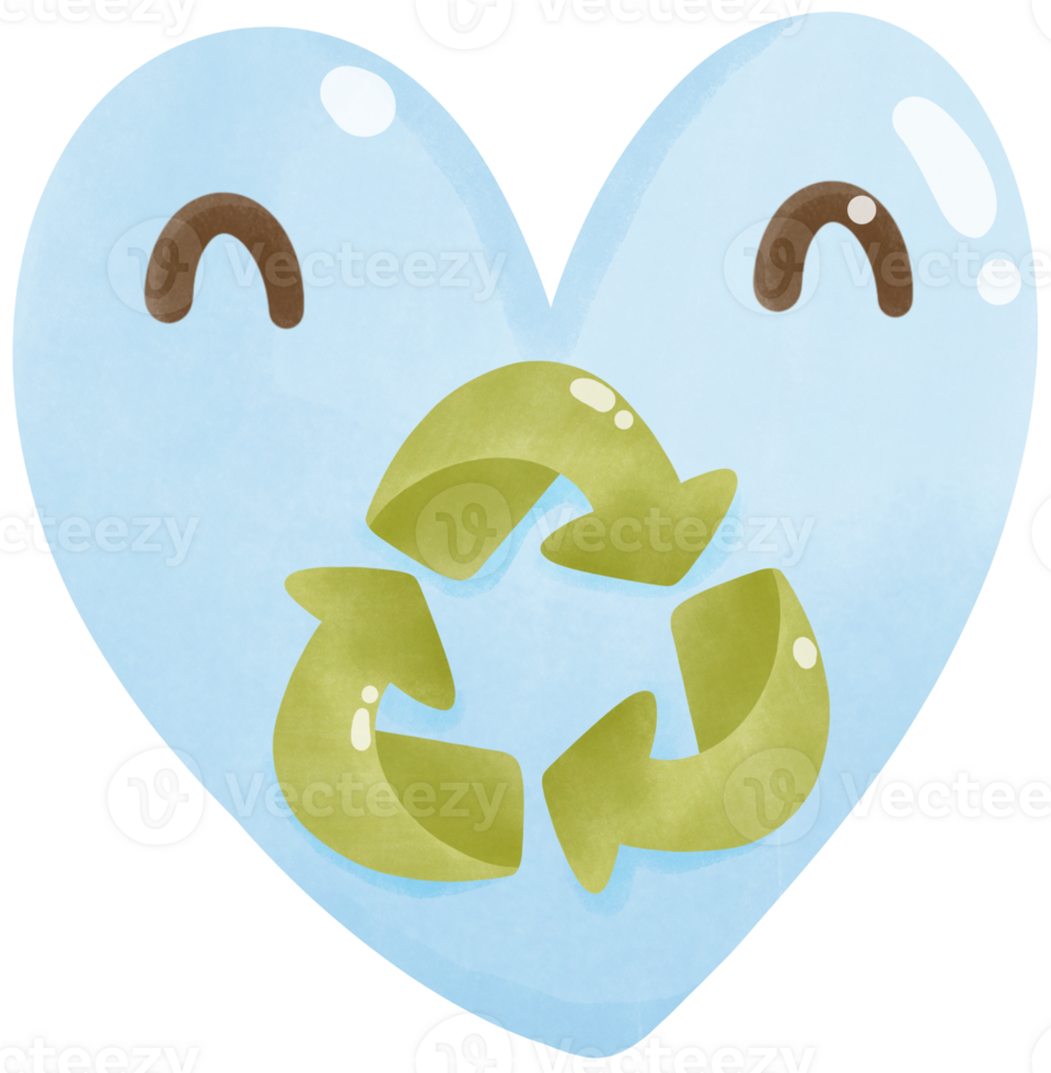 Heart and recycle symbol png