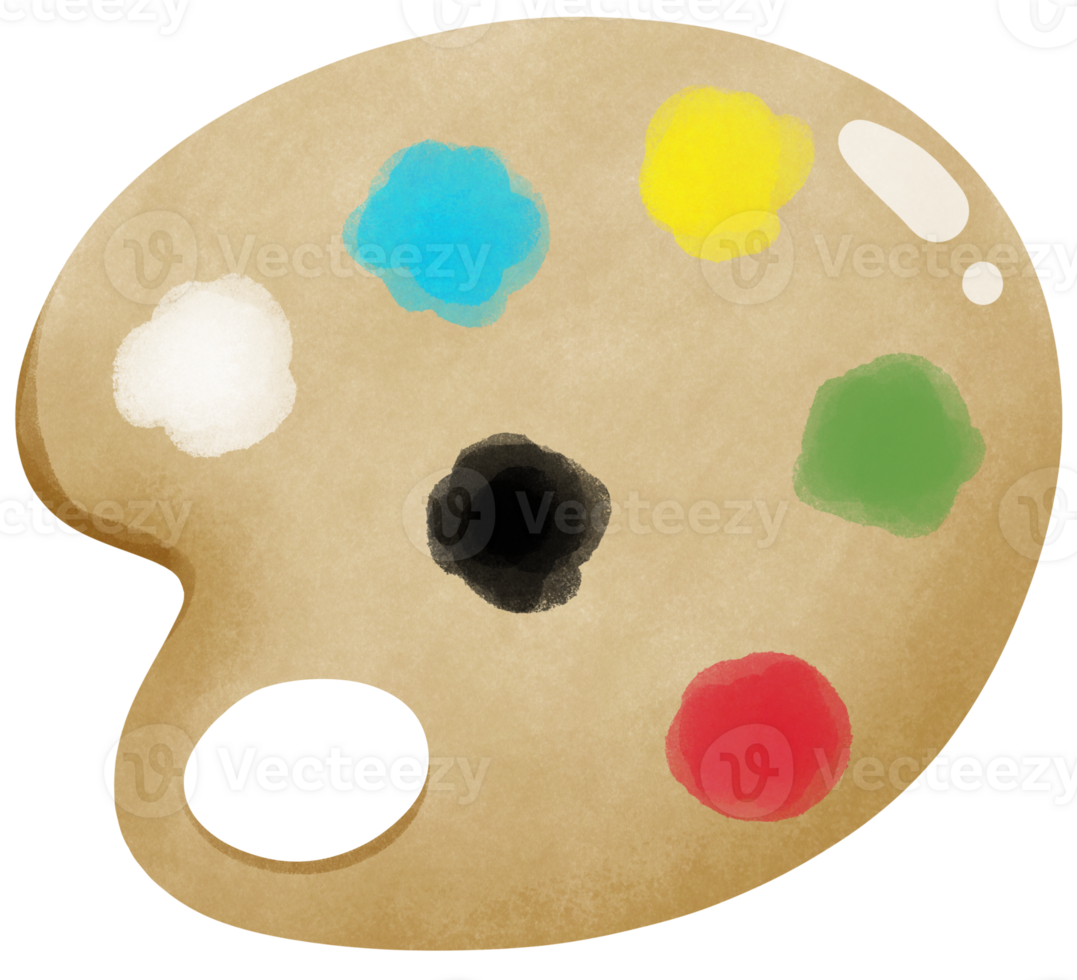 Watercolor palette with paints png