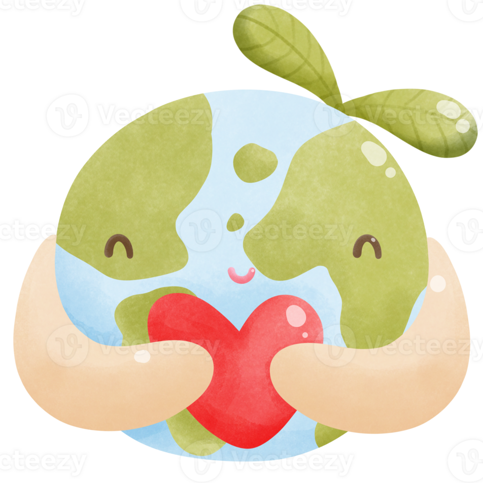 Earth hug heart, Happy Earth Day png