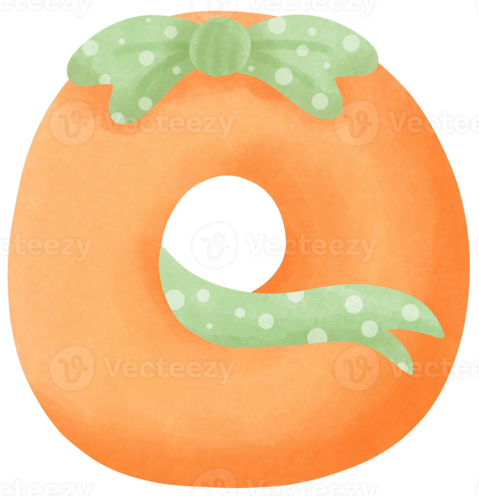 Ribbon with Alphabet letter O png