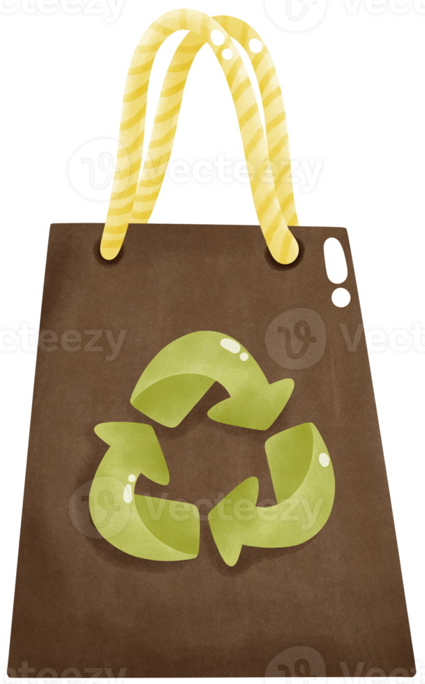 Recycle symbol on bag png
