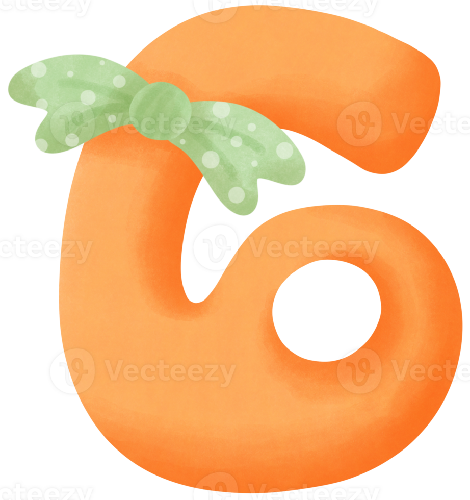 Ribbon with Number 6 png