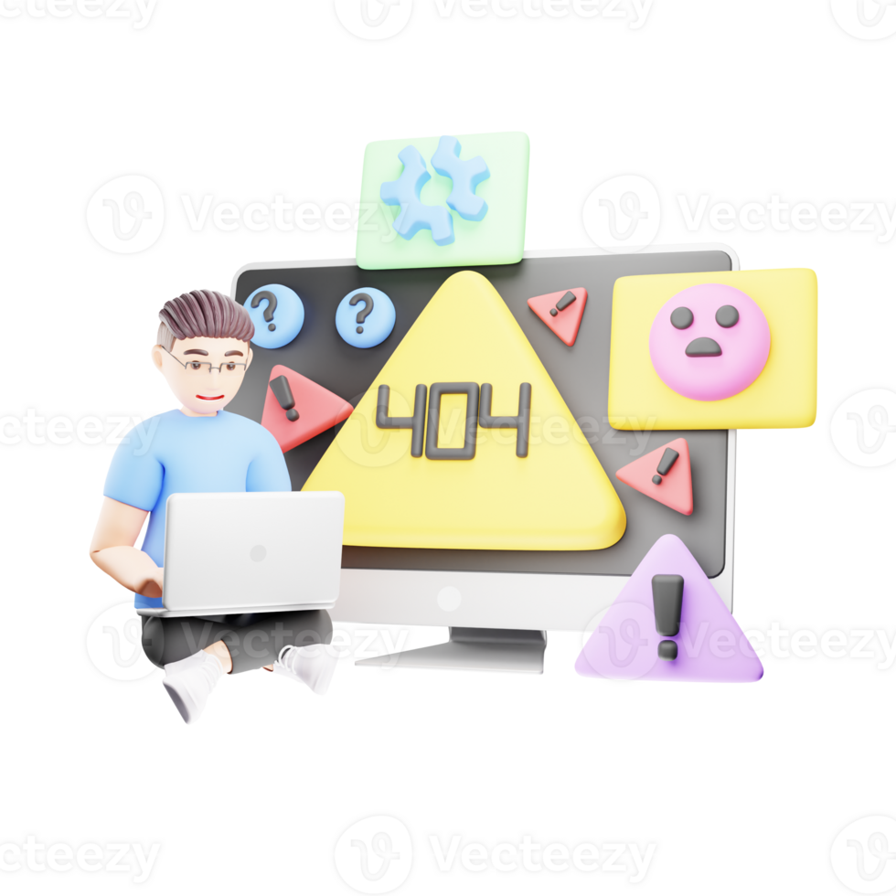 Website Error - 3D Character Illustration png