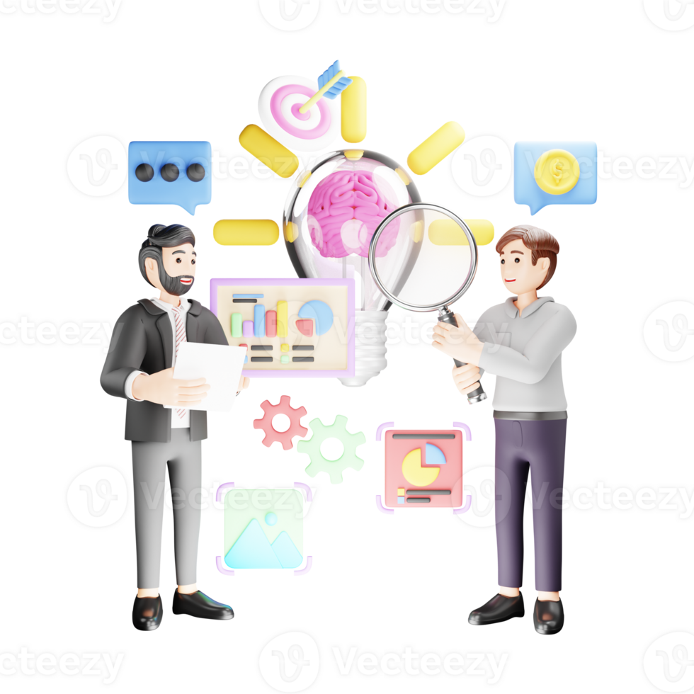 Innovative Team - 3D Character Illustration for Business Strategy and Creative png