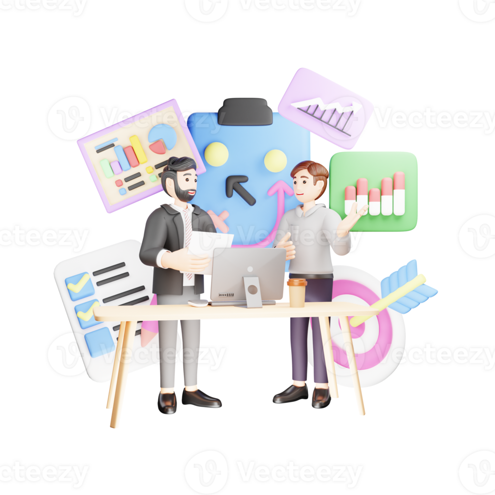 Strategic Planning in Business - 3D Character Illustration png