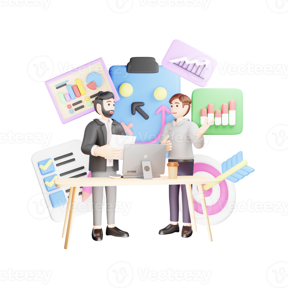 Strategic Planning in Business - 3D Character Illustration png