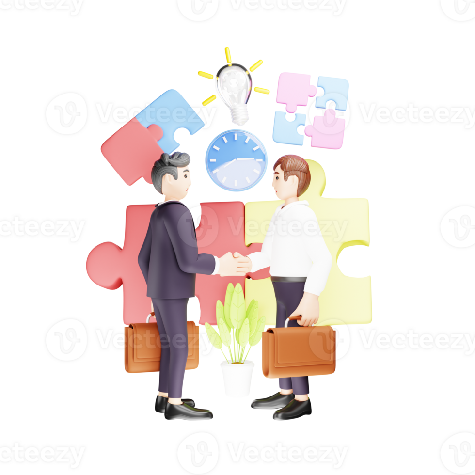 Collaboration in Business - 3D Character Illustration png