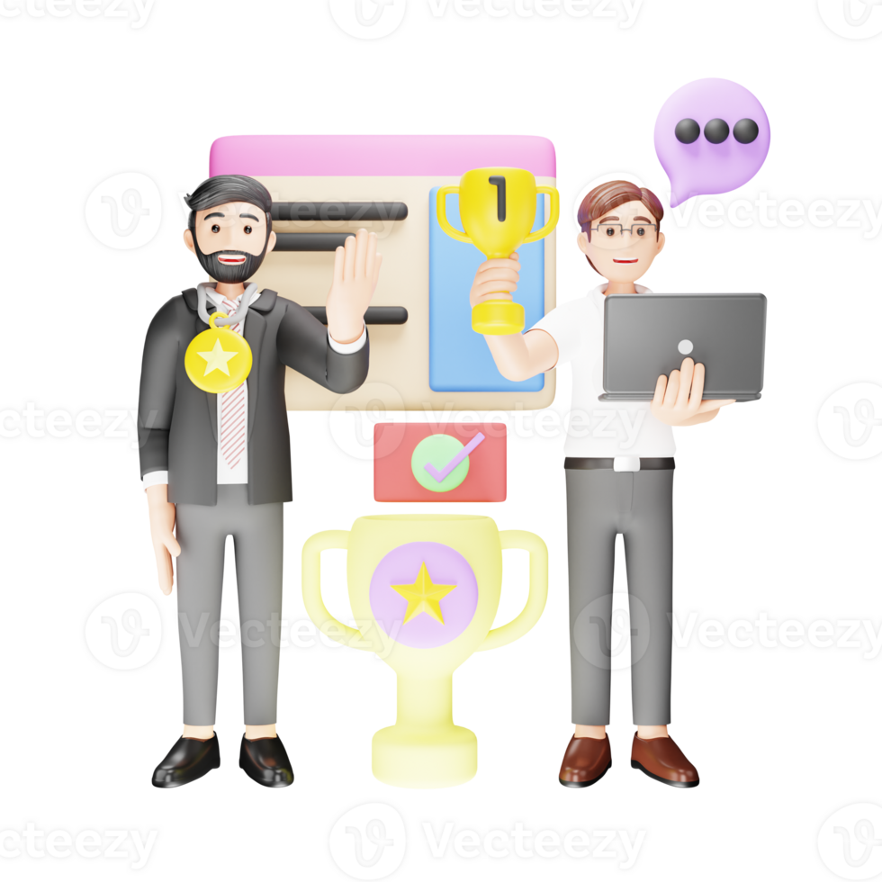 Team Success - 3D Character Illustration in Business png