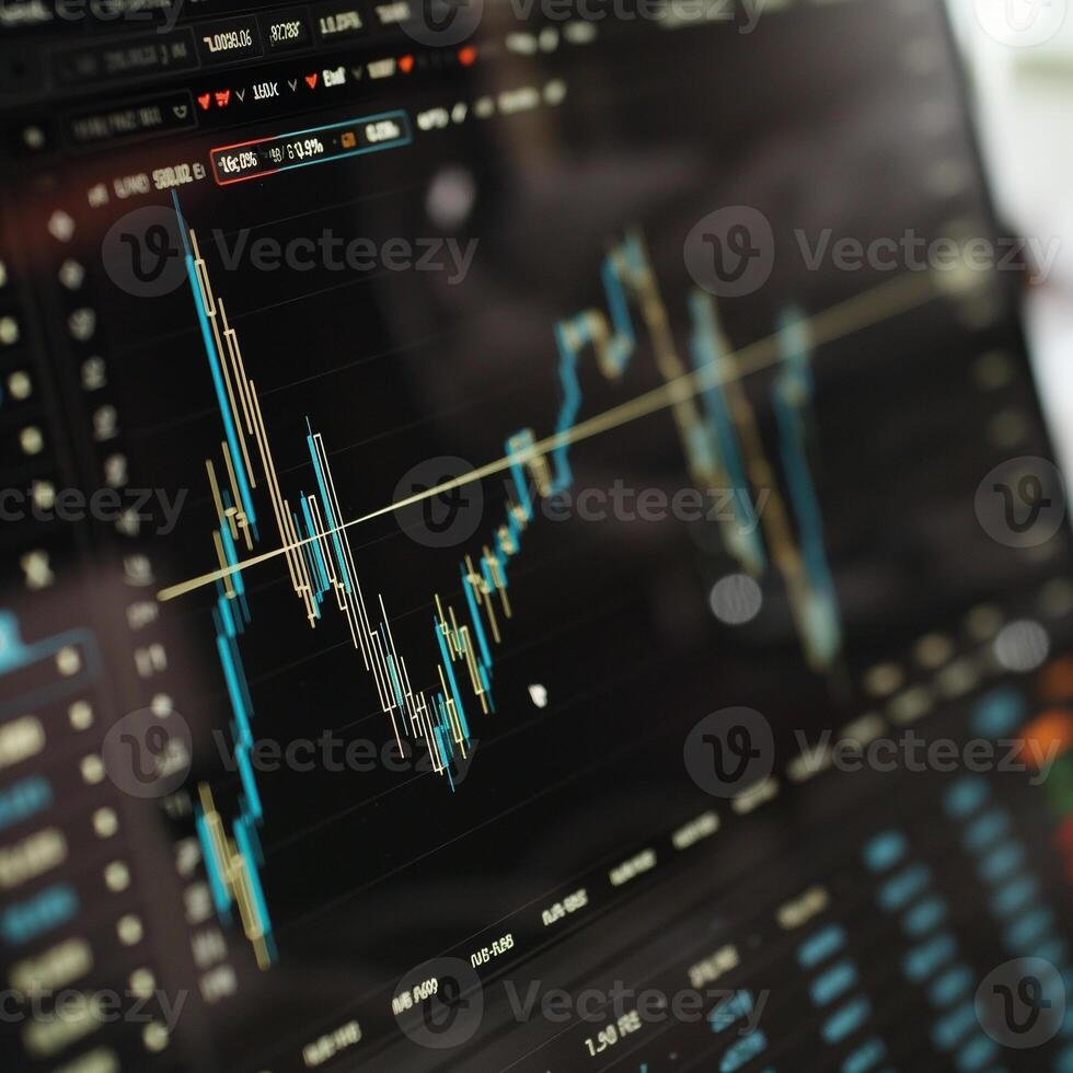 ai generado valores intercambiar financiero mercado precio velas grafico datos modelo análisis concepto foto