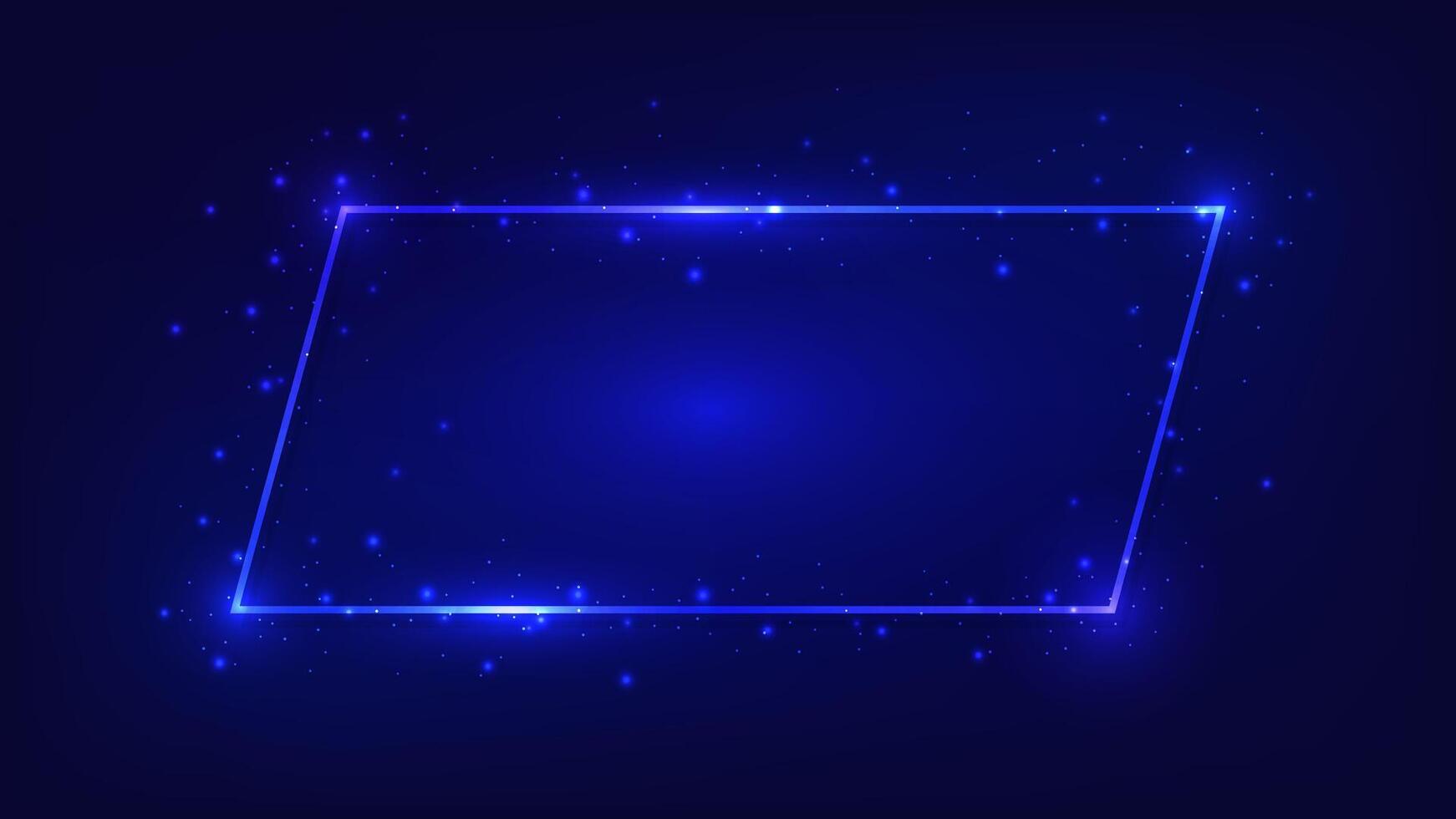Neon frame with shining effects vector