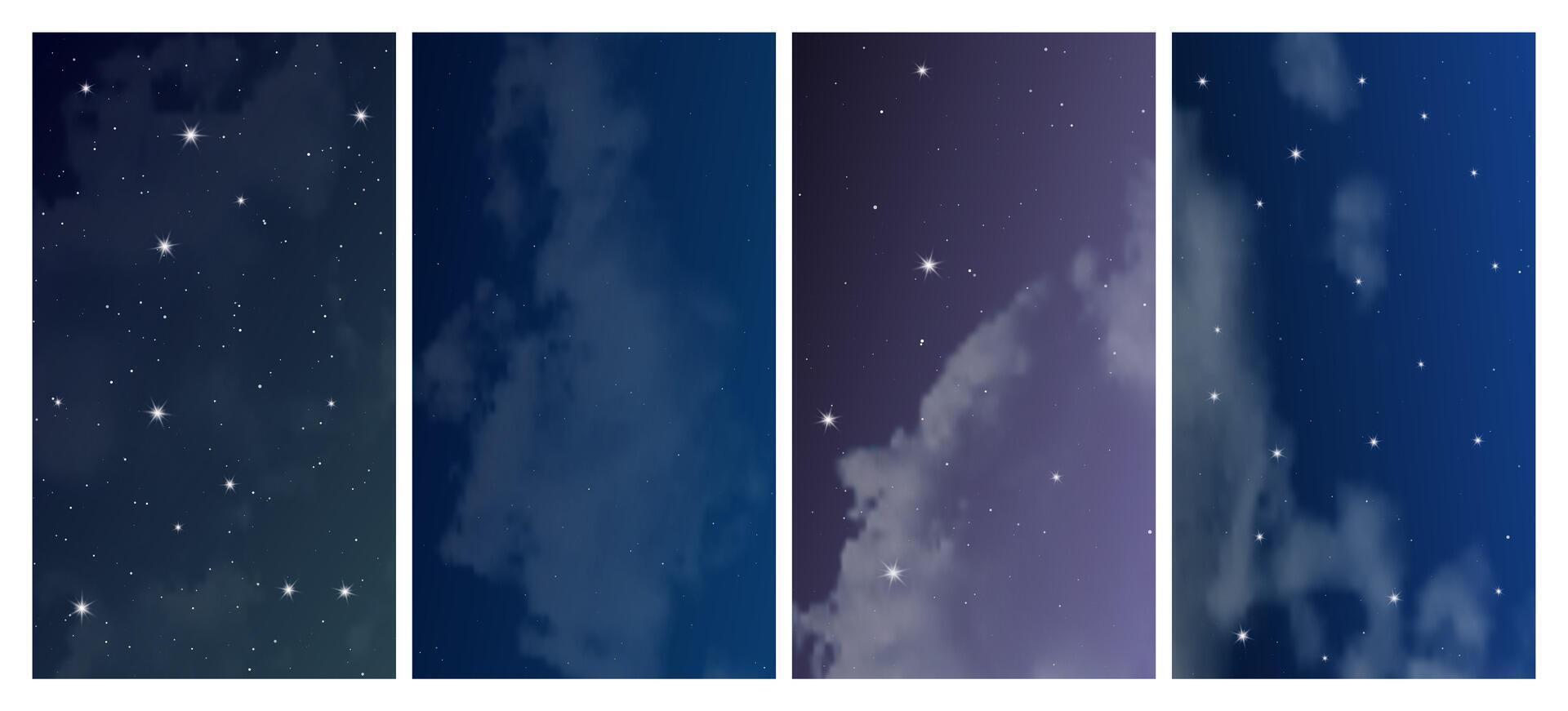 Night sky with many stars vector